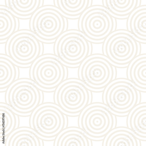 Vector seamless geometric pattern composed with circles and lines. Modern stylish rounded stripes texture. Repeating abstract background