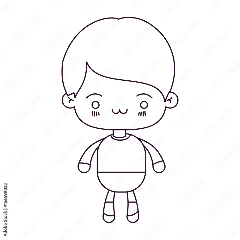 monochrome silhouette of kawaii little boy with facial expression exhausted vector illustration monochrome silhouette of kawaii little boy with facial expression exhausted vector illustration