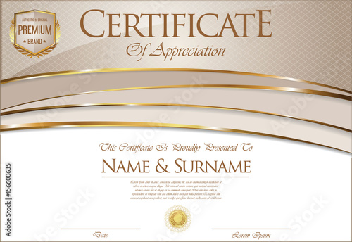 Certificate or diploma retro template