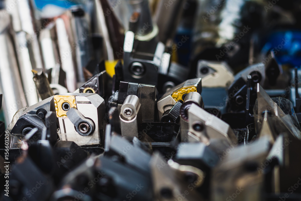 Fototapeta premium group of cutting tools close up beautiful light