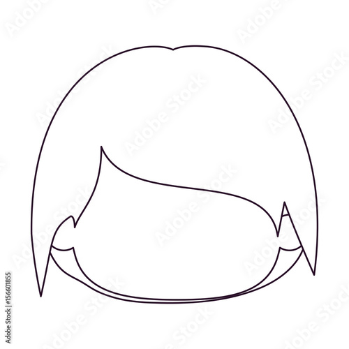 monochrome silhouette of faceless head of little kid with short hair vector illustration
