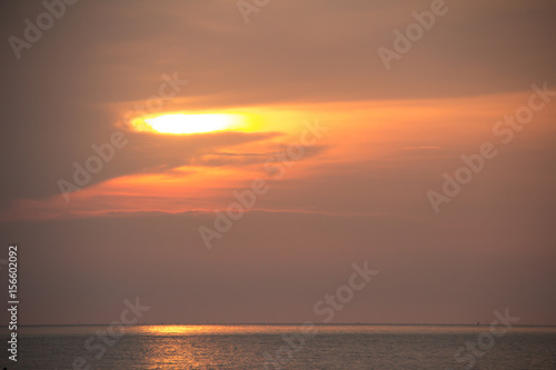 Fototapeta Naklejka Na Ścianę i Meble -  The beautiful sunset view from Thai bay.