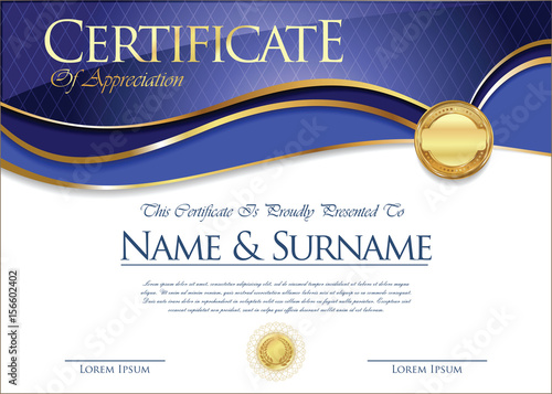 Certificate or diploma retro template