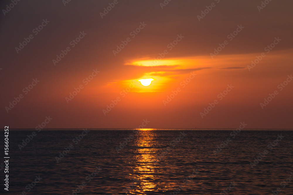 The beautiful sunset view from Thai bay. The beautiful sunset view from Thai bay.