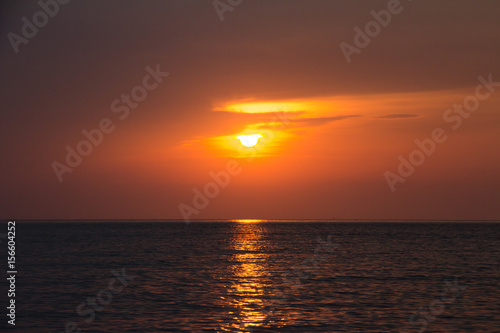 The beautiful sunset view from Thai bay. © fermatastock