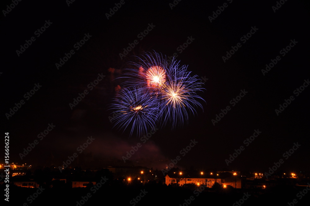 fireworks Gros zoom Feu d'artifice coloré pyrotechnie art nuit