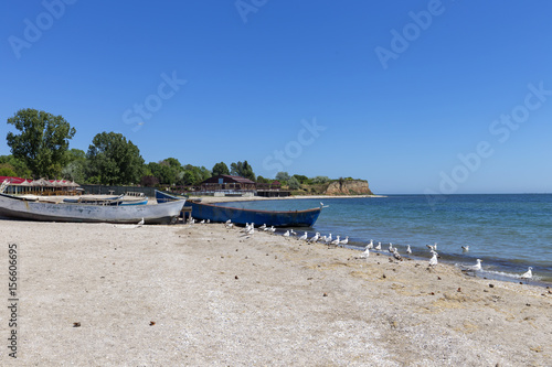 Boats and seagull on the beach in East Europe © Sebastian Studio