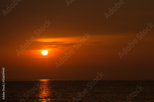 The beautiful sunset view from Thai bay. © fermatastock