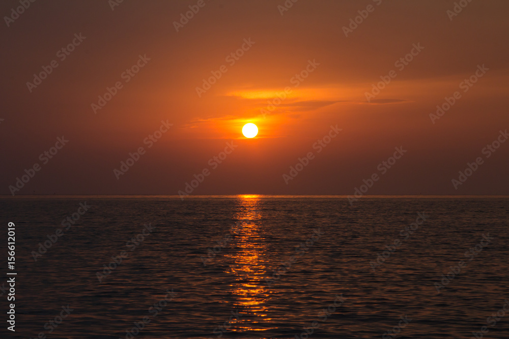 The beautiful sunset view from Thai bay. The beautiful sunset view from Thai bay.