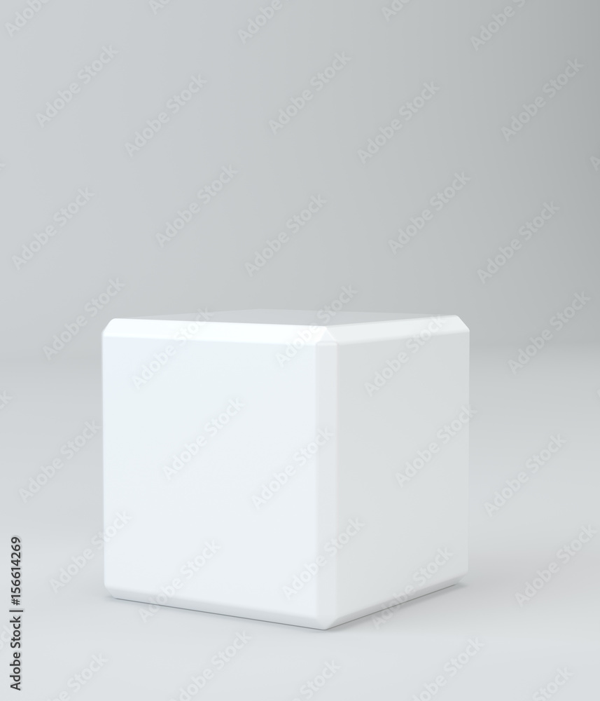 White cube on wall studio background. 3d rendering White cube on wall studio background. 3d rendering