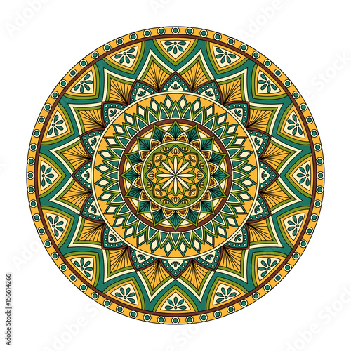 Color floral mandala, vector illustration