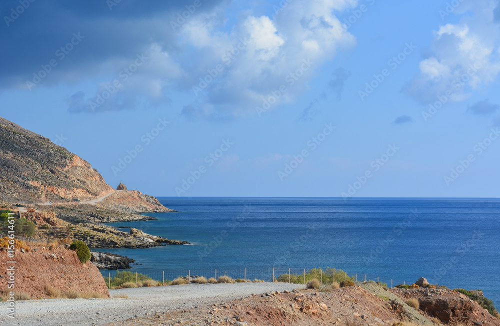greece crete landscape view road to balos greece crete landscape view road to balos