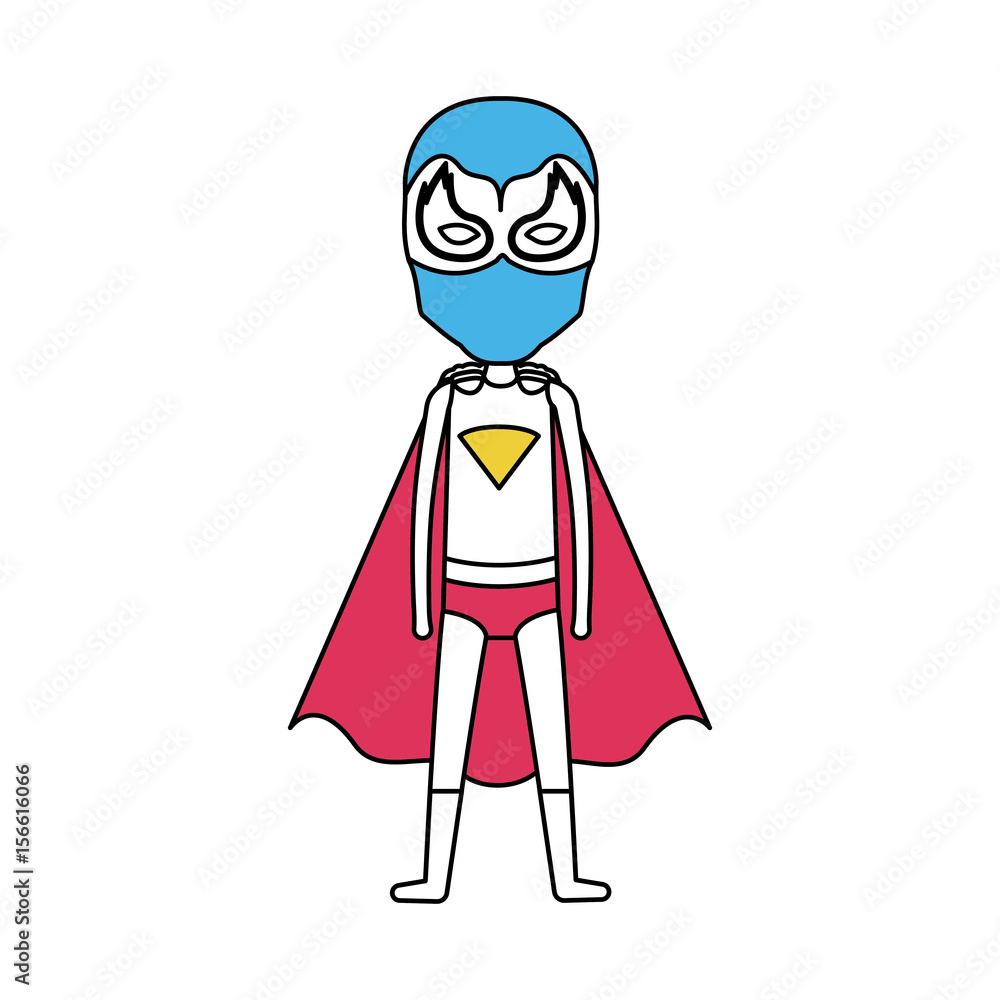color silhouette with standing boy superhero vector illustration
