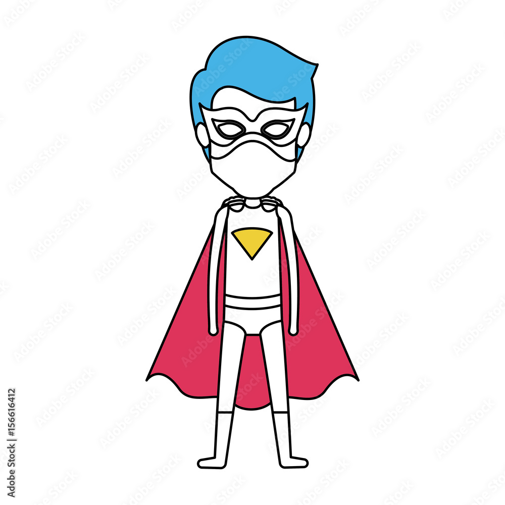 color silhouette with standing guy superhero vector illustration