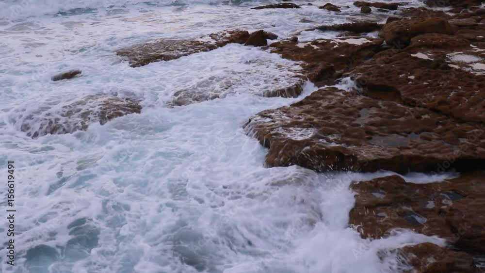 Water flow to sea rock Water flow to sea rock
