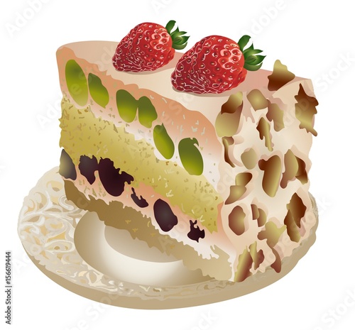 торт с клубникой