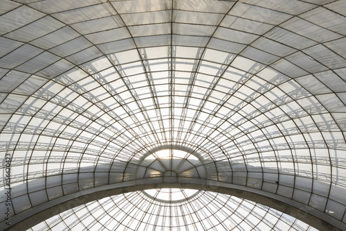 greenhouse symmetrical dome curved structure seen from below