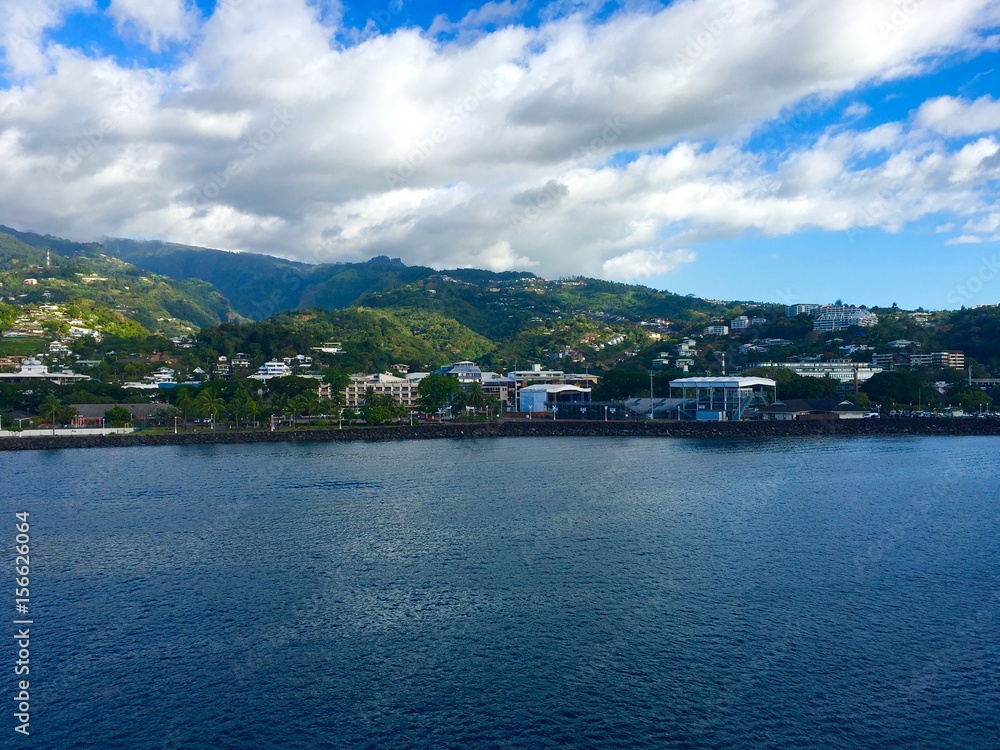 View at Papeete, the capital of Tahiti, French Polynesia