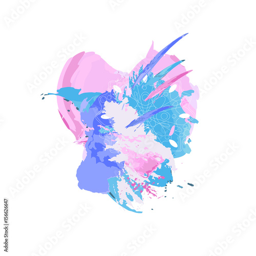 Abstract colorful watercolor background. Spots and splashes. Vector illustration