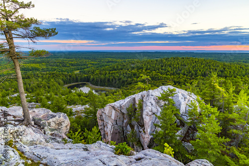 The Crack Large Rock Cliff Formation in Killarney Provincial Park, Ontario, Canada