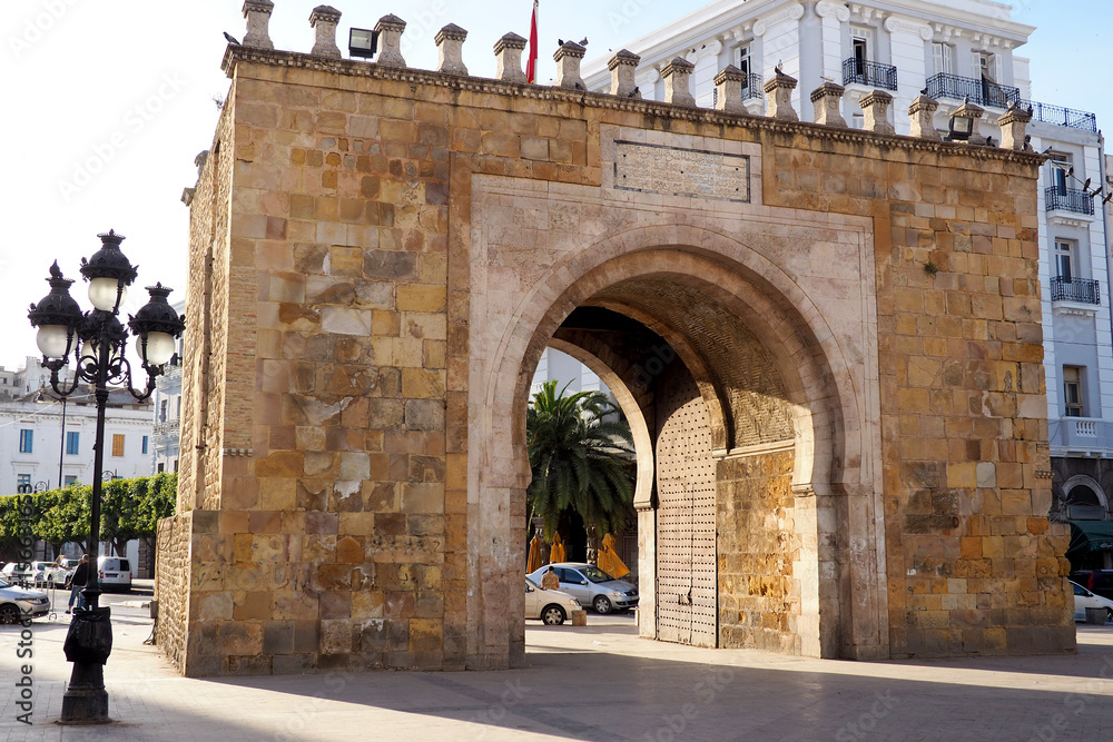 Naklejka premium Landmark old walls of Tunis, Tunisia