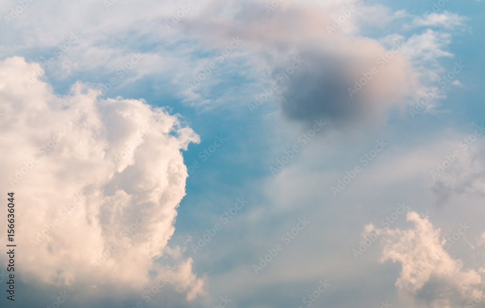 colorful dramatic sky with cloud at sunset