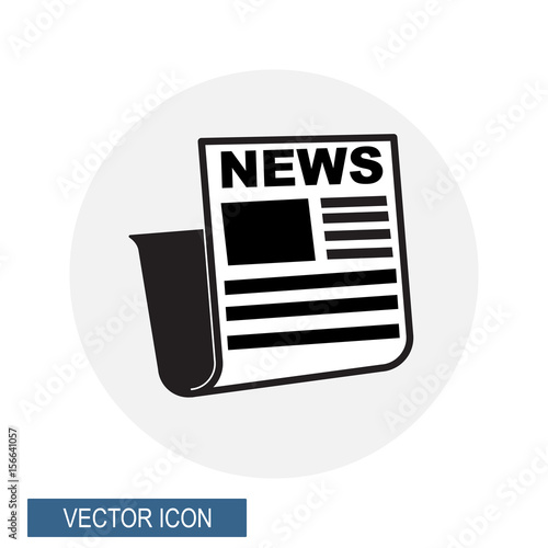 Pictograph of news icon flat design isolated on the white background.