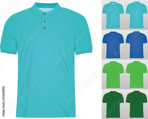 Colorful set of polo t shirt template vector