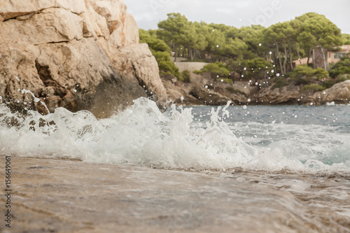 Wave on the coast of Mallorca.