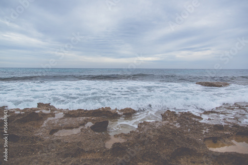 Fototapeta Naklejka Na Ścianę i Meble -  Wave on the coast of Mallorca.