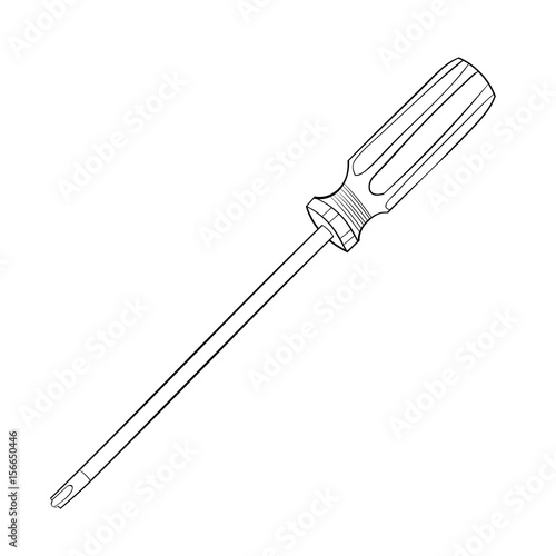 Vector  of Philip Head Screwdriver. Black and White. EPS8 .