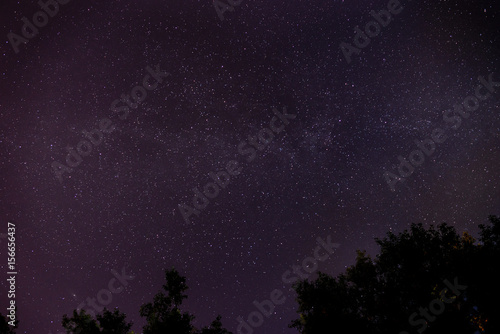 Blue dark night sky with many stars © cezarksv