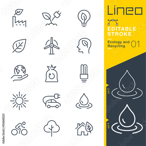 Lineo Editable Stroke - Ecology and Recycling line icons
Vector Icons - Adjust stroke weight - Expand to any size - Change to any colour