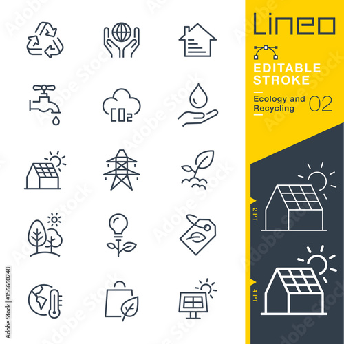 Lineo Editable Stroke - Ecology and Recycling line icons
Vector Icons - Adjust stroke weight - Expand to any size - Change to any colour