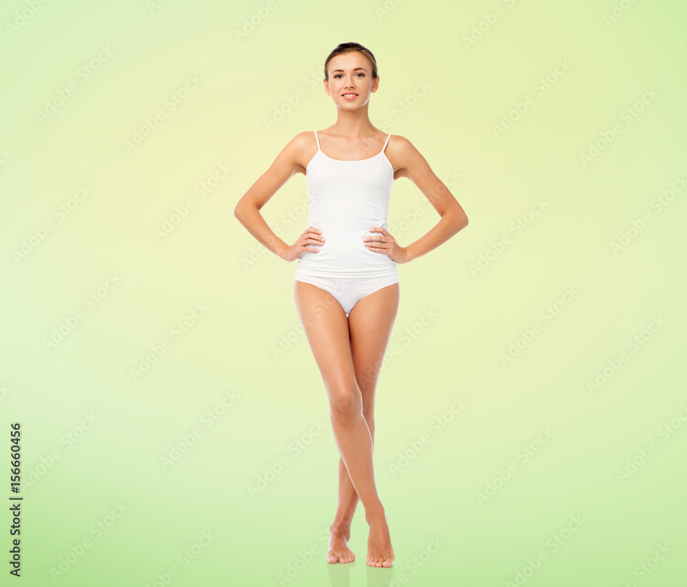beautiful young woman in white underwear beautiful young woman in white underwear