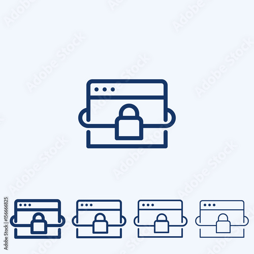 Vector internet security line icon