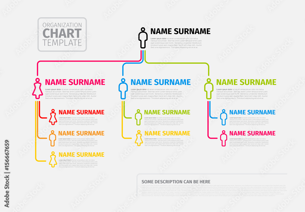 Colorful Organizational Chart Layout