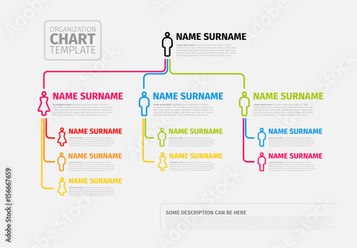 Obraz na płótnie Colorful Organizational Chart Layout w salonie
