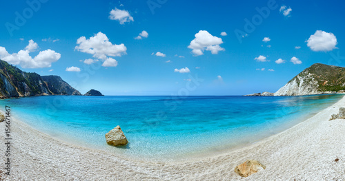 Petani Beach summer panorama (Kefalonia, Greece)