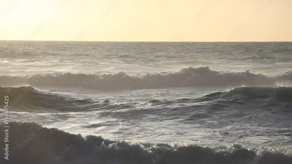 Atlantic ocean big waves at sunrise Atlantic ocean big waves at sunrise