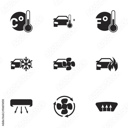 Icons for theme air conditioning. White background