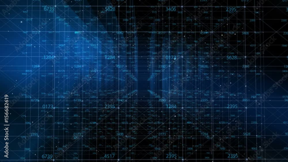 abstract blue plexus geometrical background with moving lines, numbers and dots. abstract blue plexus geometrical background with moving lines, numbers and dots.
