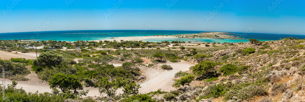 Greece, Crete Elafonisi beach view from hill