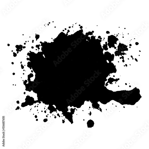 Abstract black ink blot background