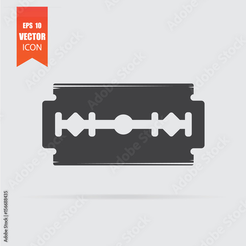 Razor blade icon in flat style isolated on grey background.