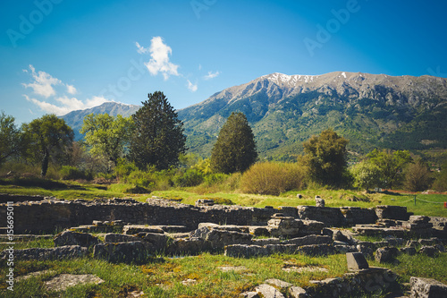 Ruins of ancient theater in Dodoni, Greece