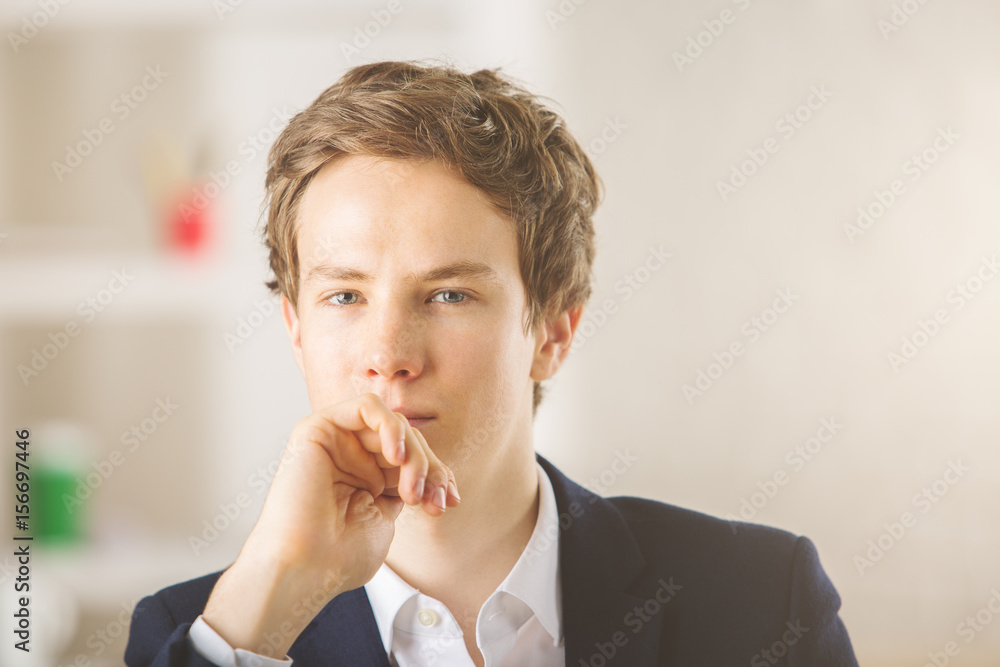 Portrait of european man at workplace Portrait of european man at workplace