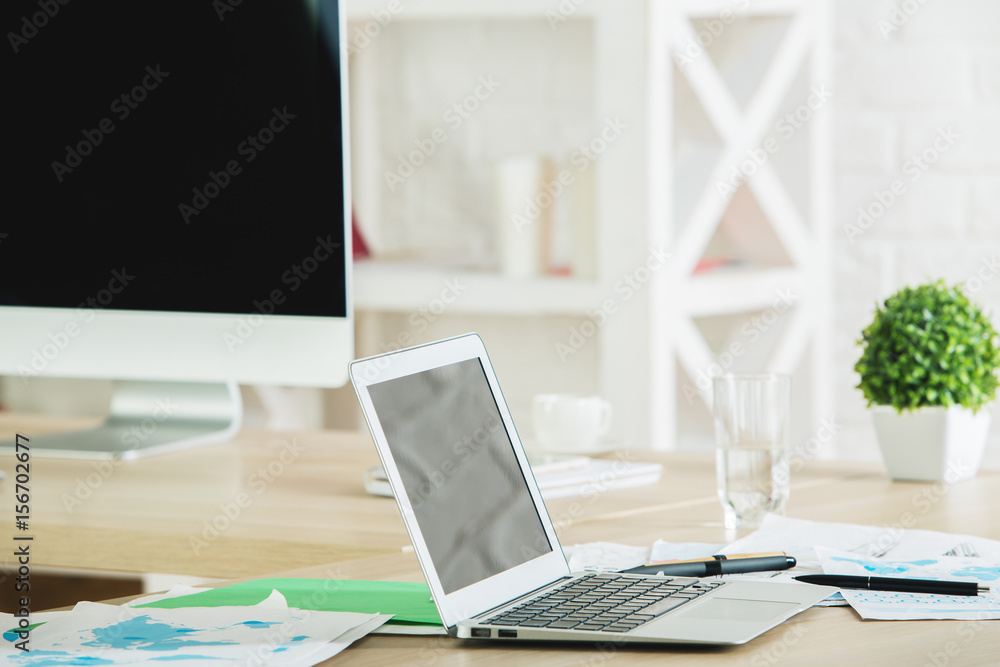 Contemporary office with empty devices Contemporary office with empty devices
