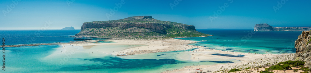 Greece, Crete Balos beach. Panorama from the hill high point