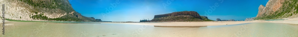 Greece, Crete Balos beach Panorama from the bottom